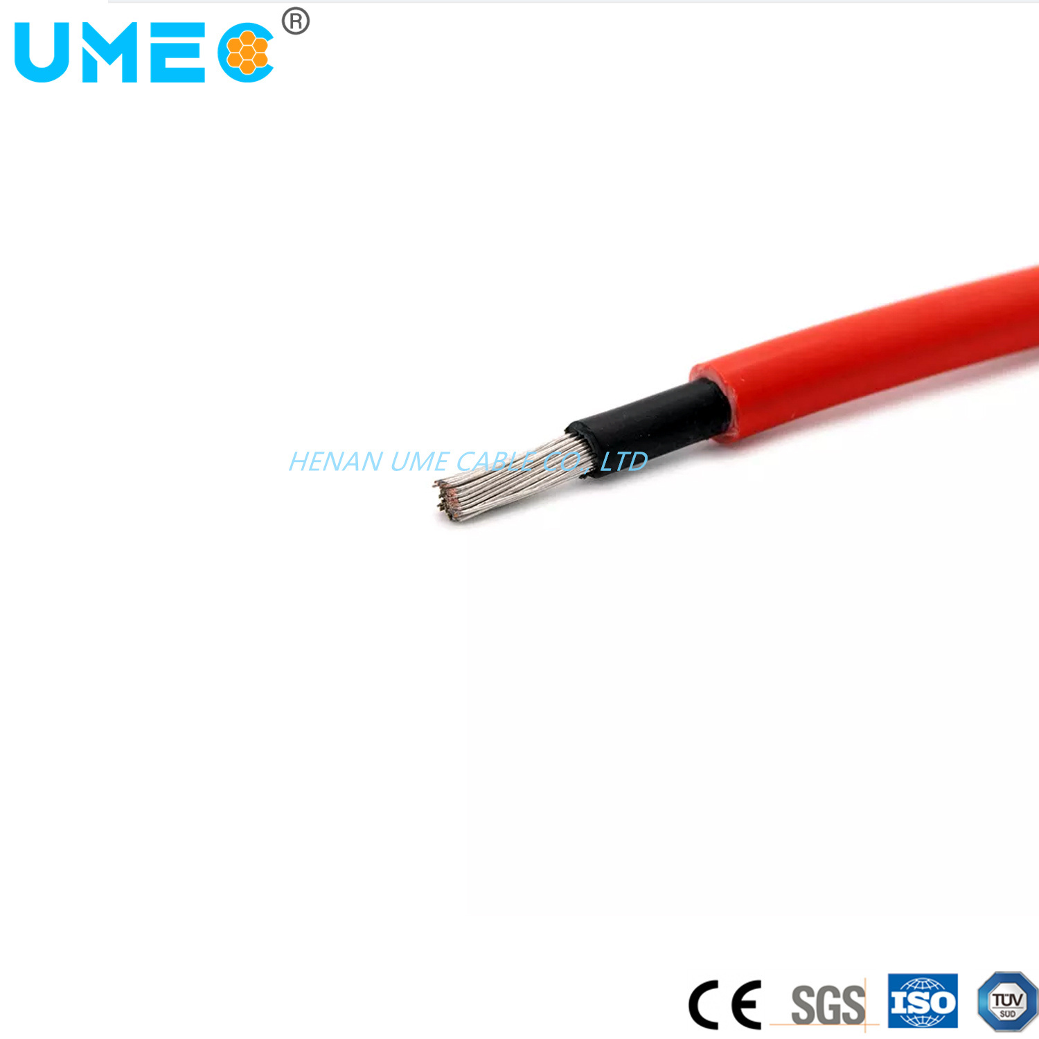 ISO CE SGS Certificated Photovoltaic Solar (PV) Cables Double Layer Protection Xlpo Insulated Jacket Round and Flat Cable 6mm2