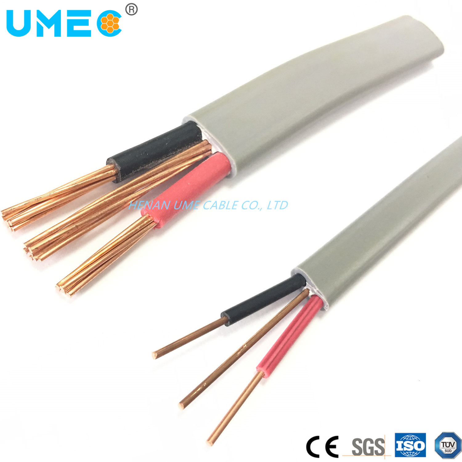 Китай 
                LSZH ПВХ типа 1,5 мм 2,5 мм 4 мм двойной и заземляющий кабель Электрический плоский провод
              производитель и поставщик