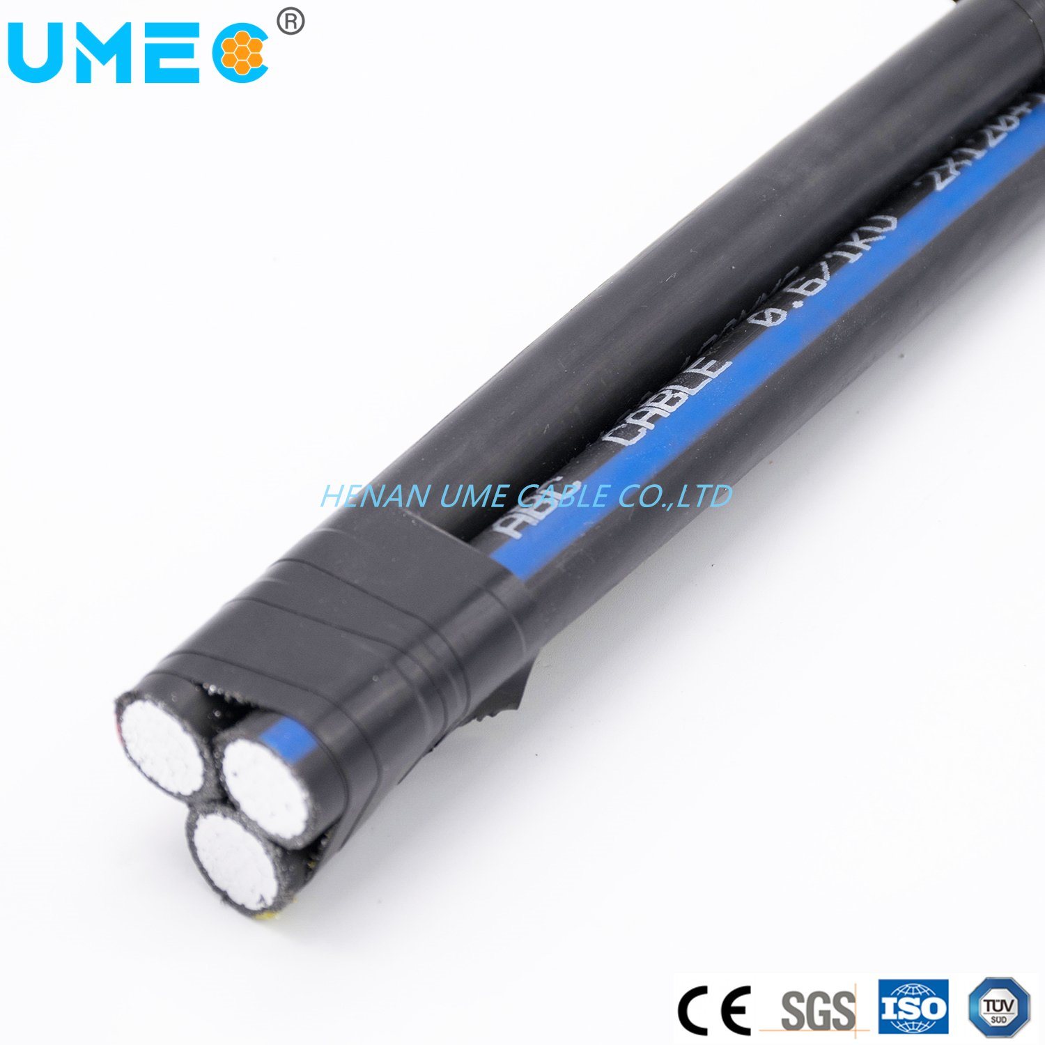 Low Voltage 10 mm 35 mm 50mm 3 Phase Overhead Aluminium Conductor Triplex Service Drop Wire ABC Aerial Bundled Power Cable