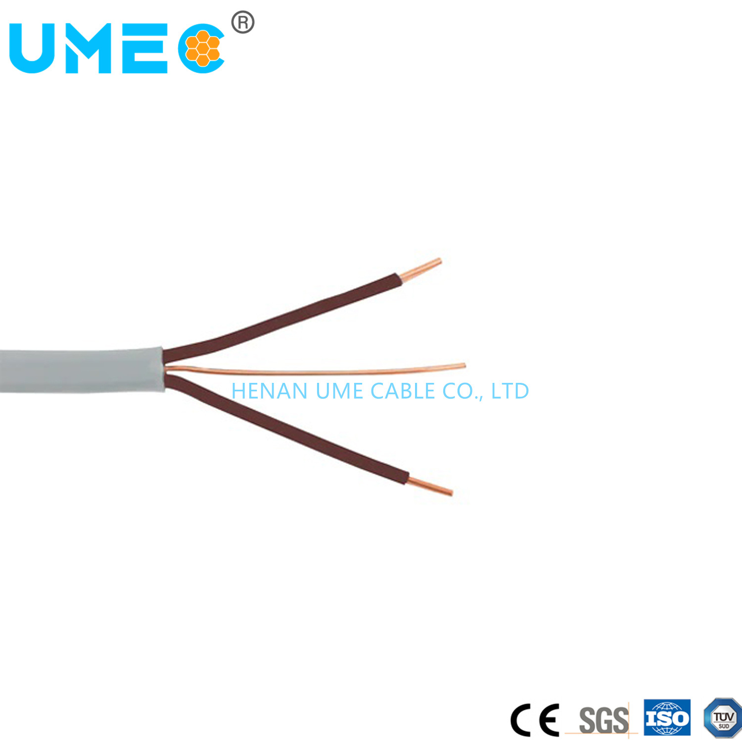 Low Voltage 2*10+1*4mm2 Copper Core PVC Insulation Wire Flat Twin & Earth Wire 6242y
