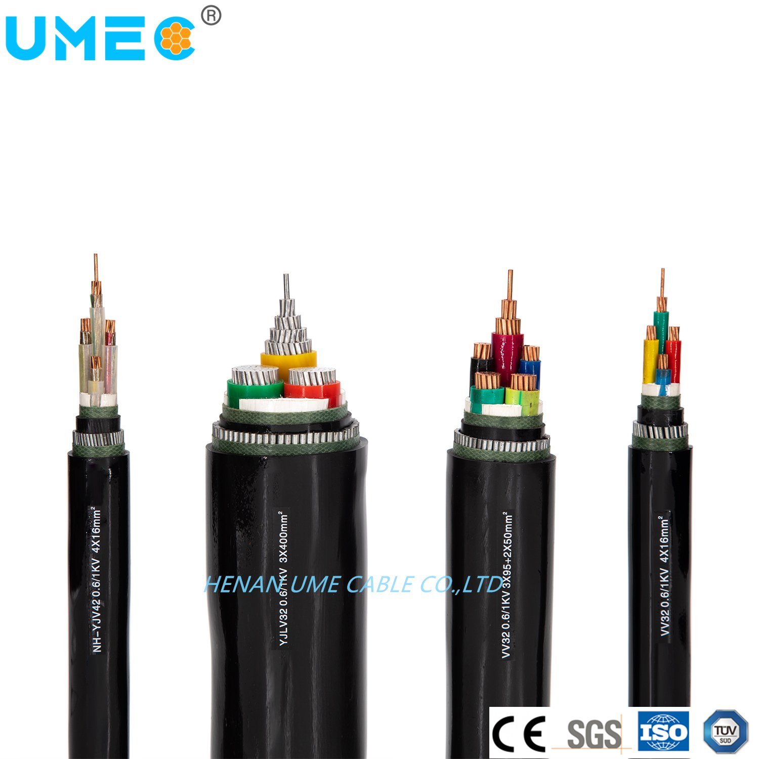 Medium Voltage 3/3+2-Core Cu/Al XLPE Insulated PVC Sheathed Power Cable