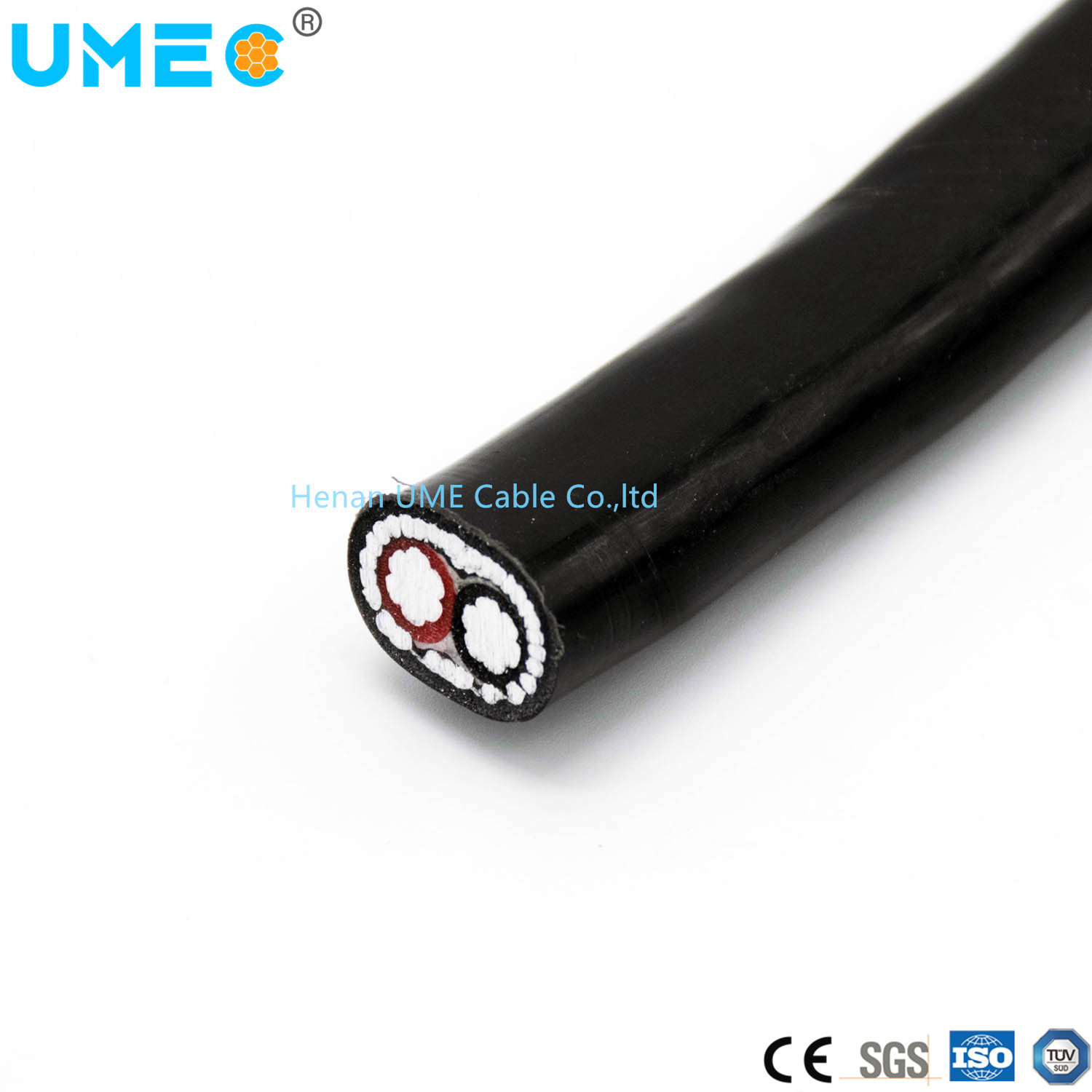 Chine 
                Câble d′entrée de service 2/3 conducteurs 2X8 2X10 3X6 3X8 AWG Concentrique Câble
              fabrication et fournisseur