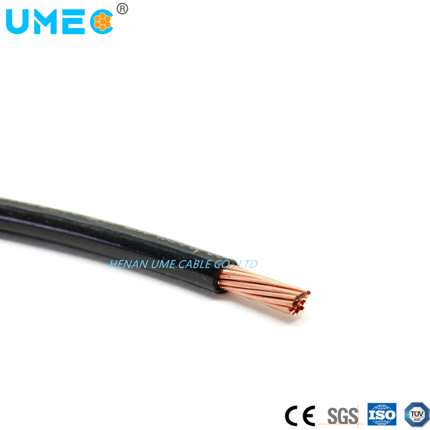 
                Trenzado sólido/Conductor de cobre recocido blando aislados con PVC Thw/Tw cable
            