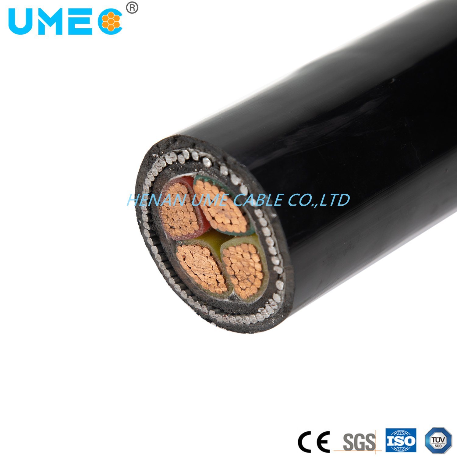 
                Cinta de acero con aislamiento XLPE blindado Cable de alimentación de material ignífugo
            