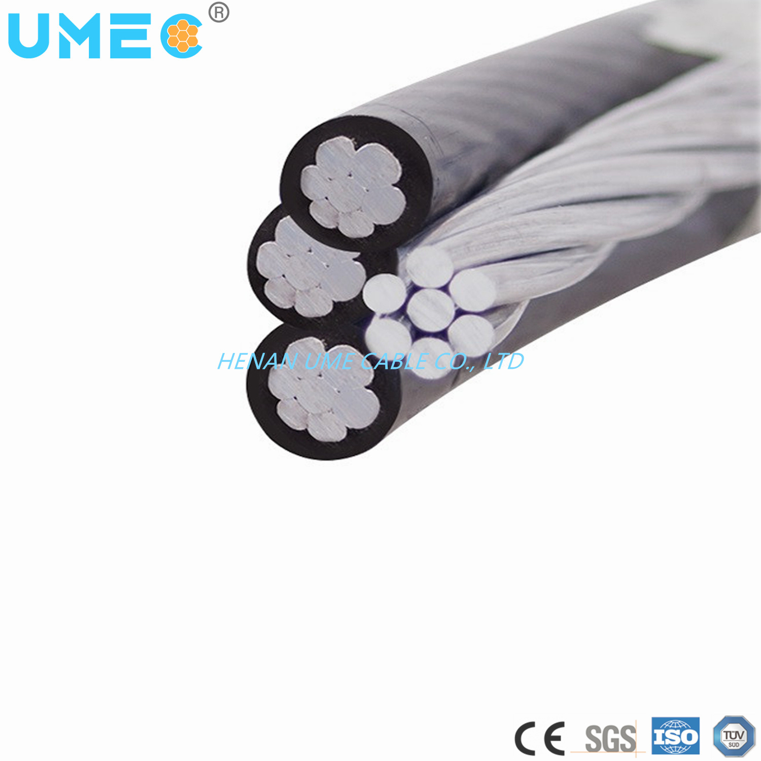 Stranding Aluminum Conductor with Phase Conductor and Bare Neutral Messenger Quadruplex Service Drop Cable