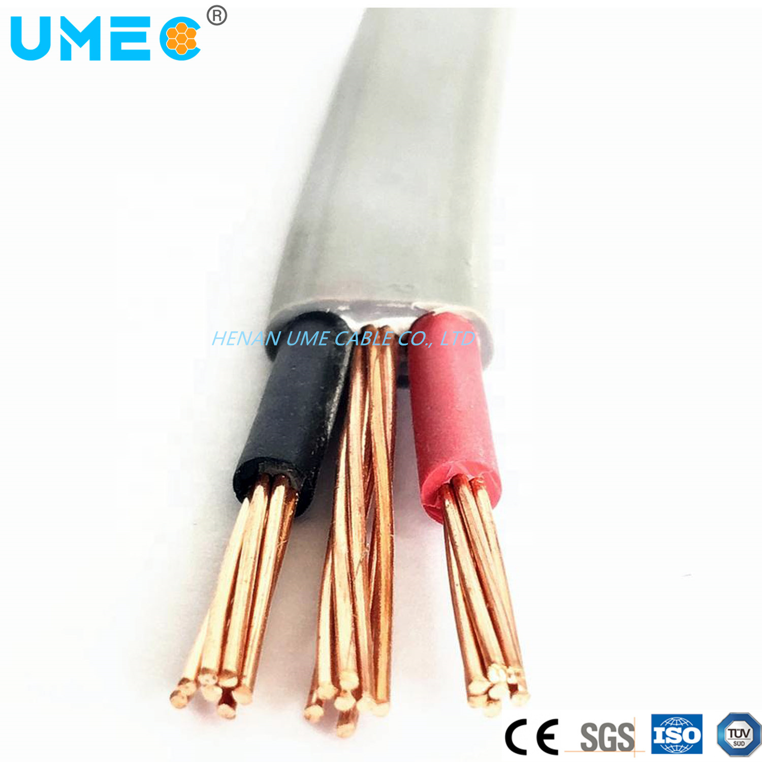 
                TPS Twin y cable de tierra cubierta de PVC PVC Wire 2x1,5 mm2+1mm2 Cable de energía eléctrica e
            