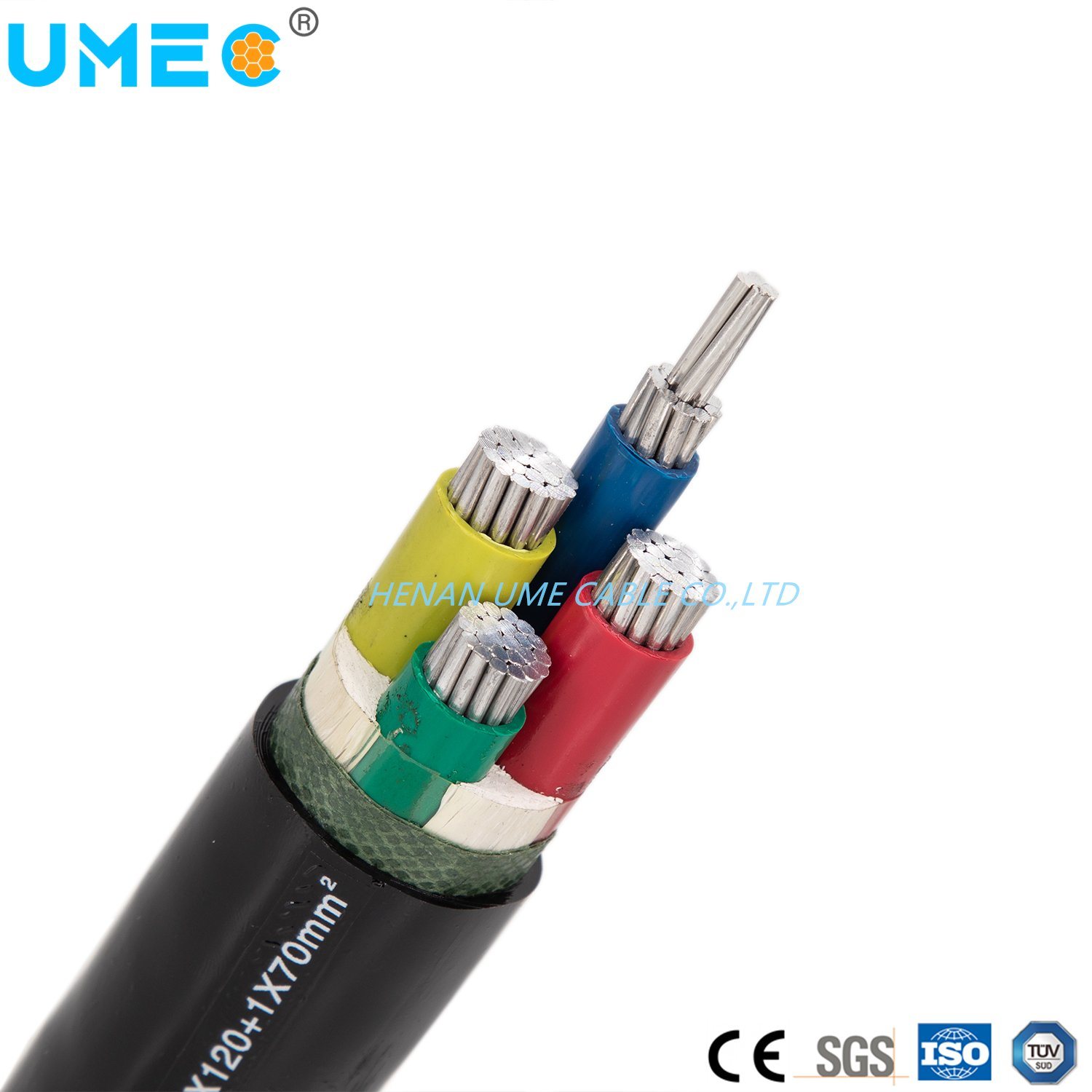 
                Cable de acero revestido de PVC aislado blindado de PVC de la Marca UME 0,6/1kV Cable
            