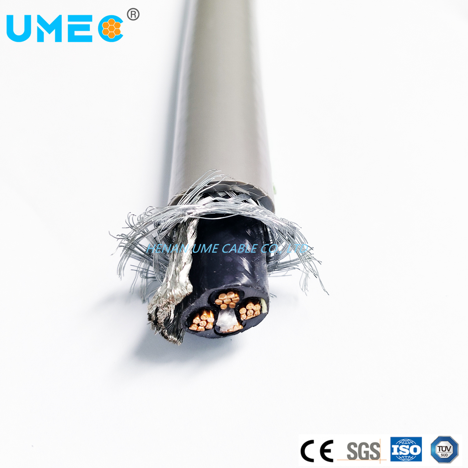 Underground Earthing Cable Galvanized Steel Braiding Shielding 4core Ymvkas Kabel Cable