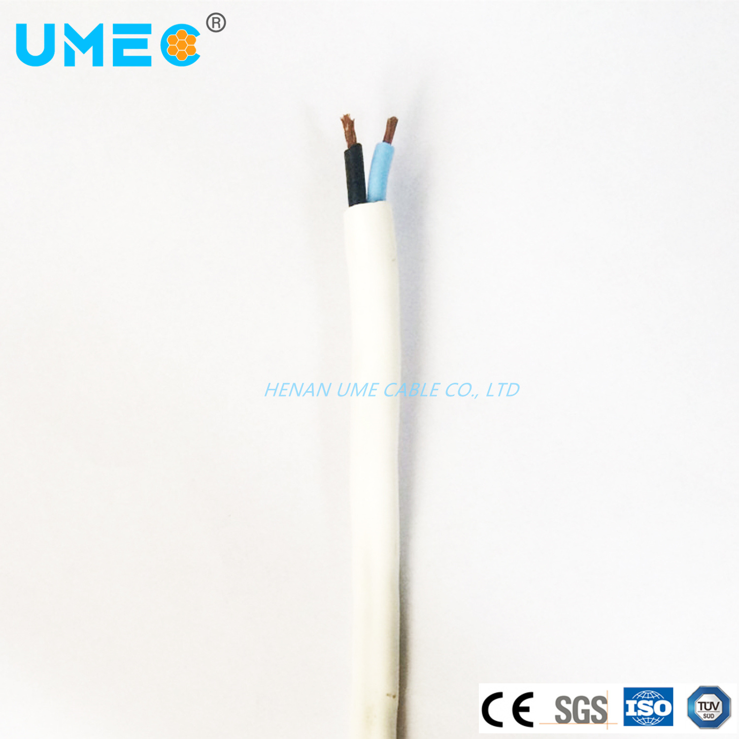 Wholesale Electrical Cord 300V H03vvh2-F 2X0.5mm2 PVC Coated Power Cable IEC Flat Cable