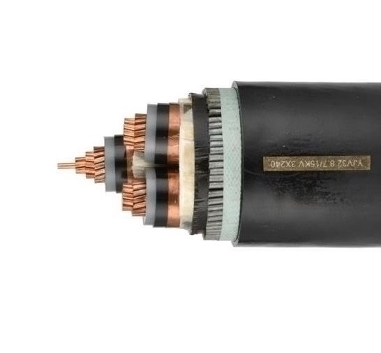 
                Среднее напряжение низкое напряжение питания 3 X 400мм2 XLPE короткого замыкания медь/алюминиевый проводник медь экран Stape стальная проволока бронированных ПВХ оболочки кабеля
            