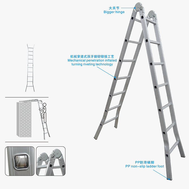 
                Складывание алюминиевых деталей шаг лестницы B, многоцелевой Лестницы алюминиевые лестницы
            