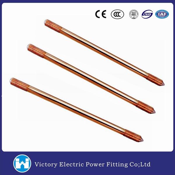 China 
                        3/8'' 1/2'' 5/8'', 3/4"Copper Clad Ground Rod Earth Rod
                      manufacture and supplier