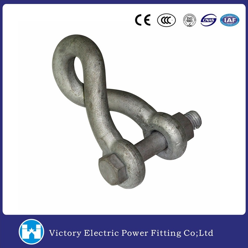 Galvanized Power Pole Line Hardware Fittings Forged Carbon Steel Twist Shackle
