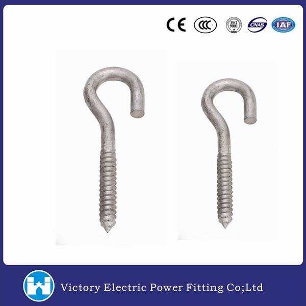 Galvanzied Wood Screw Hook for Pole Line