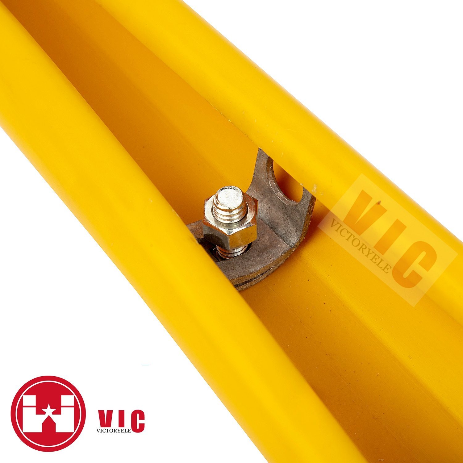 
                Marcador de fio amarelo Guy em PVC de alta qualidade com parafuso de 5/16"
            