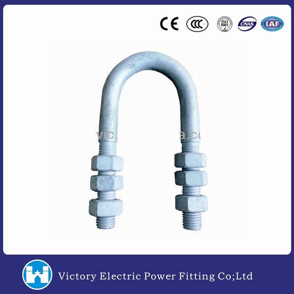 Hot DIP Galvanized U Type Anchor U Bolt with Nut for Power Line Hadware Fittings, Unequal in Performance
