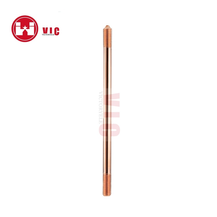 Solid Copper Earth Rod and Copper Clamp for Ground System
