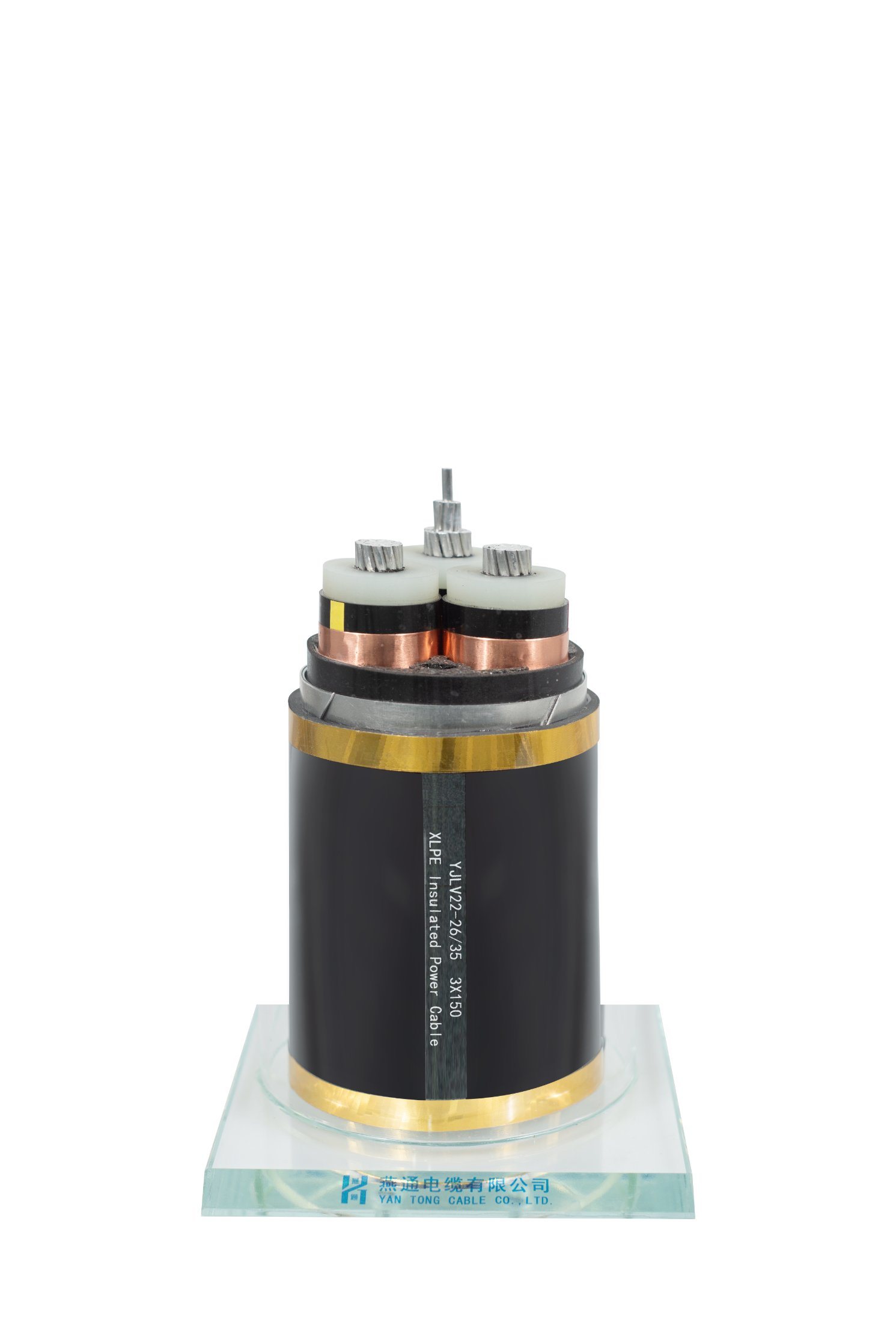 
                MV 3 cx300 m2 3 cx240 mm28,7/15kV 19/33kV 36kv Cu/XLPE/PVC Kupfer isoliertes unterirdisches Stromkabel für 33/11kV Unterstation
            