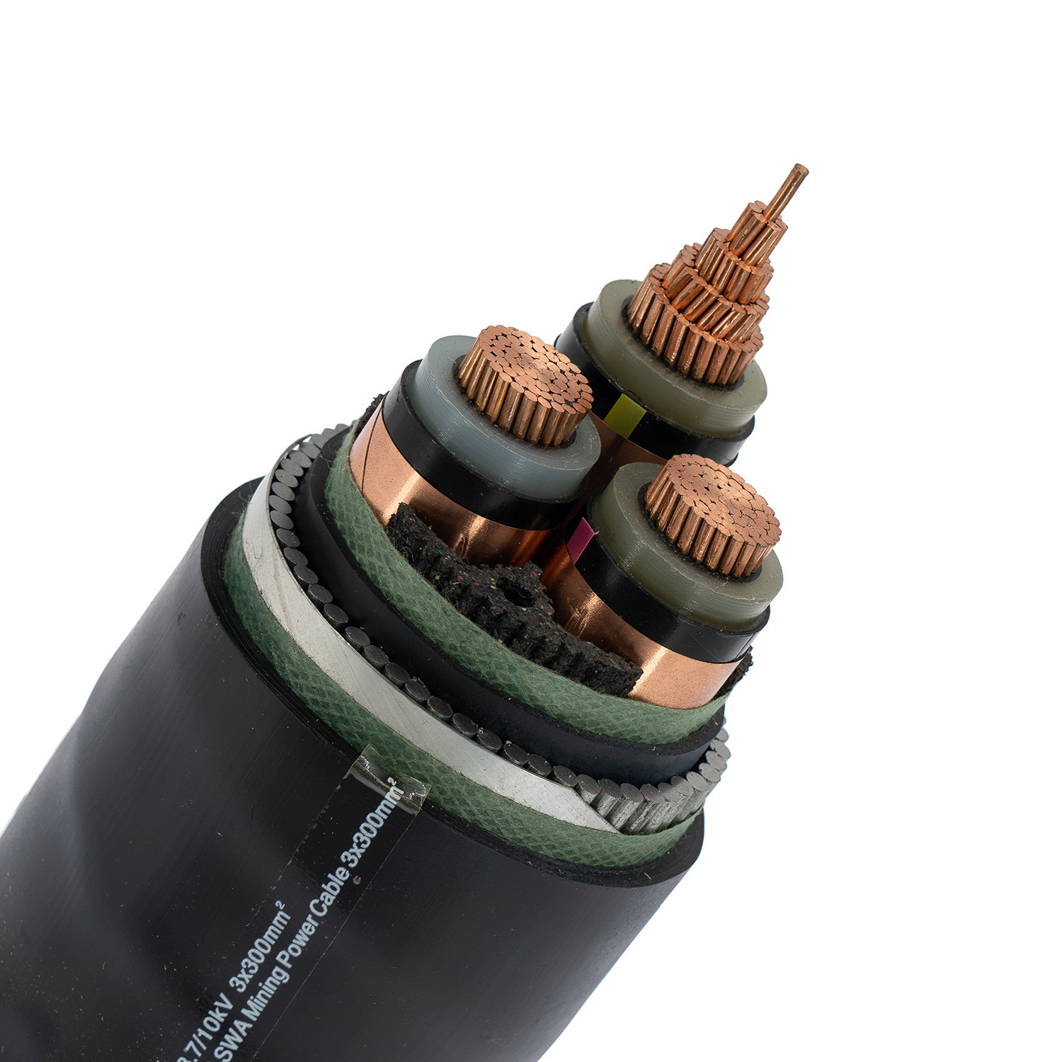 11kv 95 Sqmm 3 Core Copper or Alu Conductor Mv Power Cable