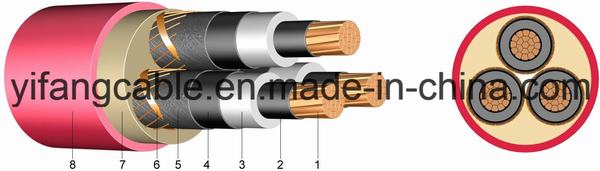 Chine 
                                 6.35/11 (12) Kv câbles U/G 11kv, XLPE, 3 coeurs, 185 Sq. mm conducteur de cuivre BS-6622 IEC 60502                              fabrication et fournisseur