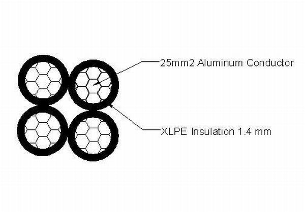 Aerial Service Cable 4X25 mm; , Alu — NFC 33 209