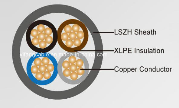 
                Niederspannungsnetzkabel 4c x 185 mm Al XLPE-bewehrtes Kabel 0,6/1kV LSZH-Ummantelungsstromkabel
            