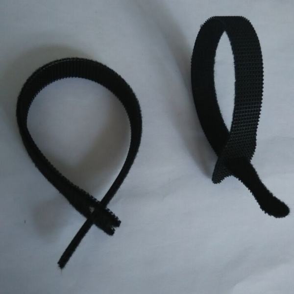 Hook & Loop Cable Tie Black Color