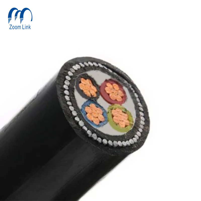 0.6/1kv Solid Round Aluminum Conductor 2 / 3 / 4 / 5 Core PVC Power Cable