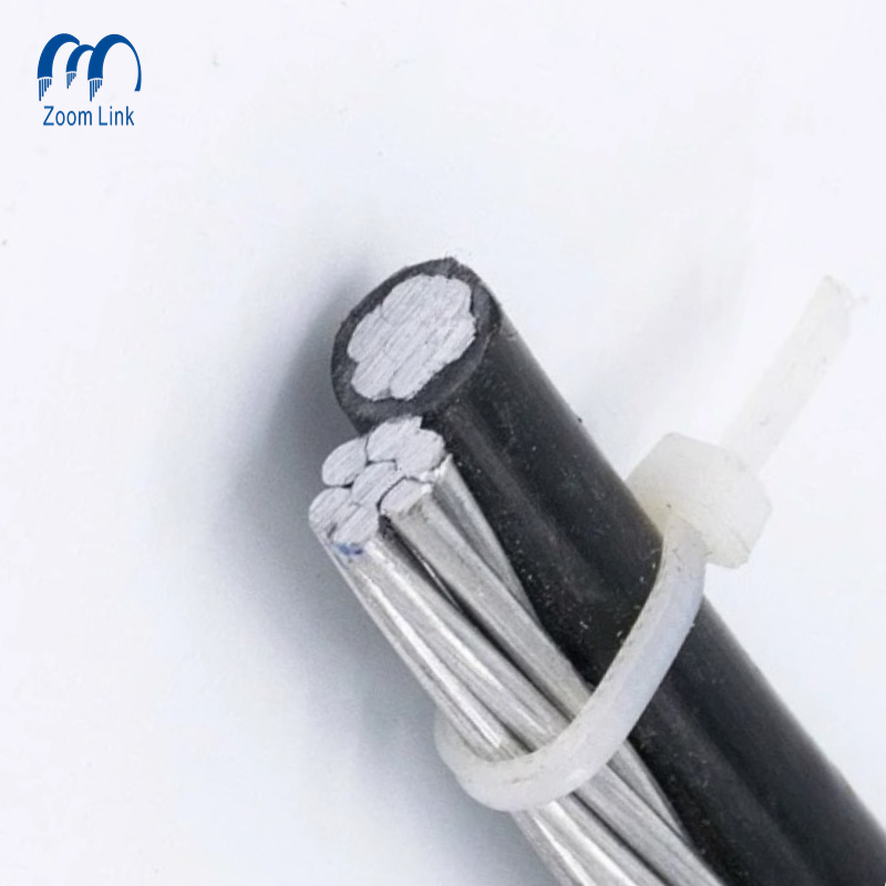 1*4AWG+1*4AWG Aluminum Phase Core ACSR Bare Messenger Duplex Service Drop Cable for Overhead