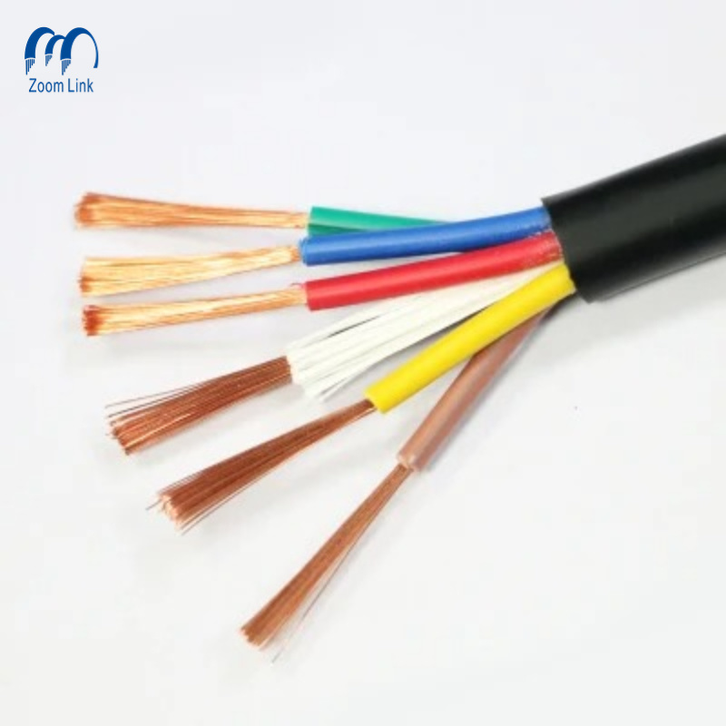 5 6 7 8 Core Copper Conductor PVC Insulated Sheathed Flexible Electric Wires