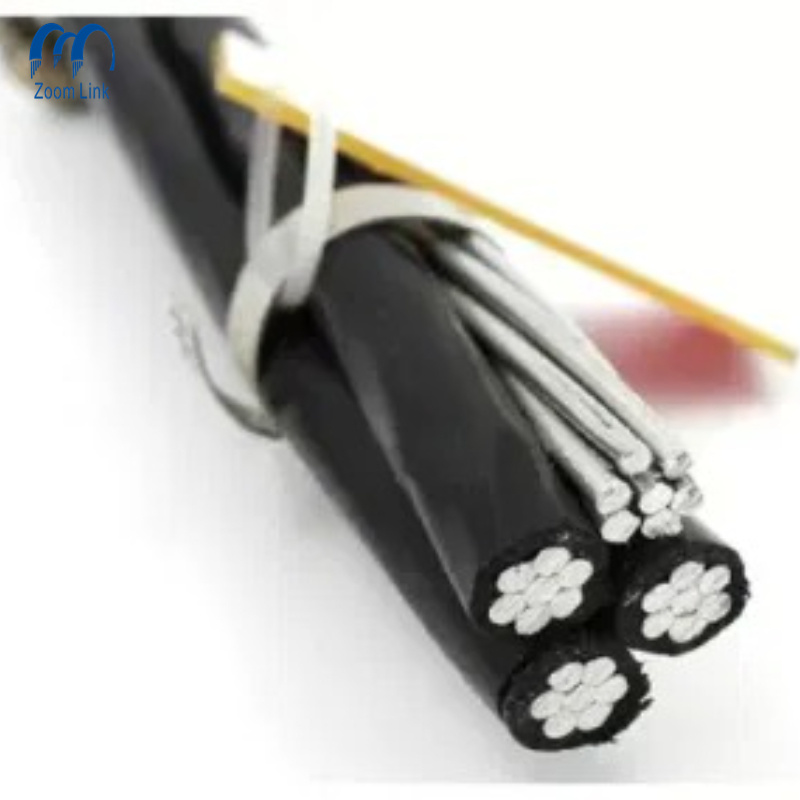 600V XLPE Insulated Electric Aluminum Conductor Duplex 6/4/2AWG Service Drop Cable