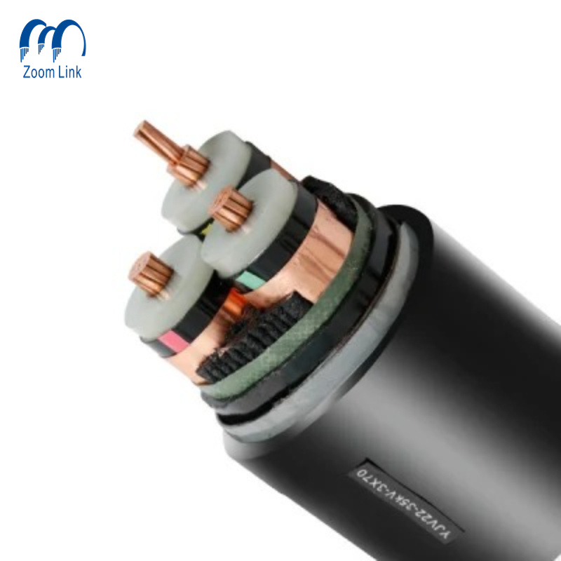 
                8.7/15 (17.5) Kv Three Core XLPE Insulated Copper/ Aluminum Conductor Electric Power Cable
            