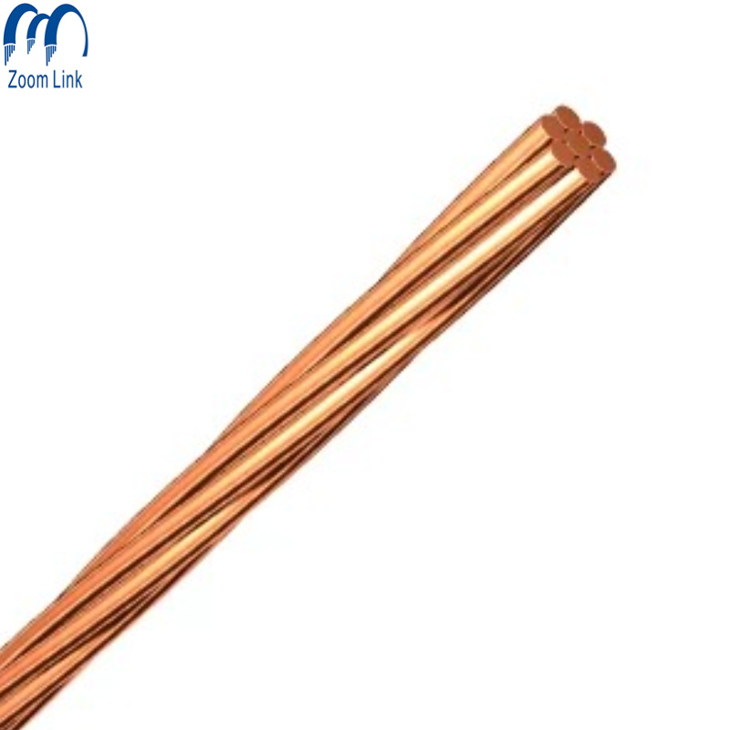 China Factory Ground Rod Conductor Wire Bare Copper Clad Steel Ground Stranded Wire