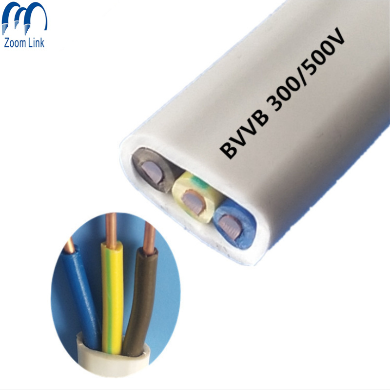 Chinese Factory Price Copper Conductor with Earth PVC Insulated PVC Sheathed Flat Cable