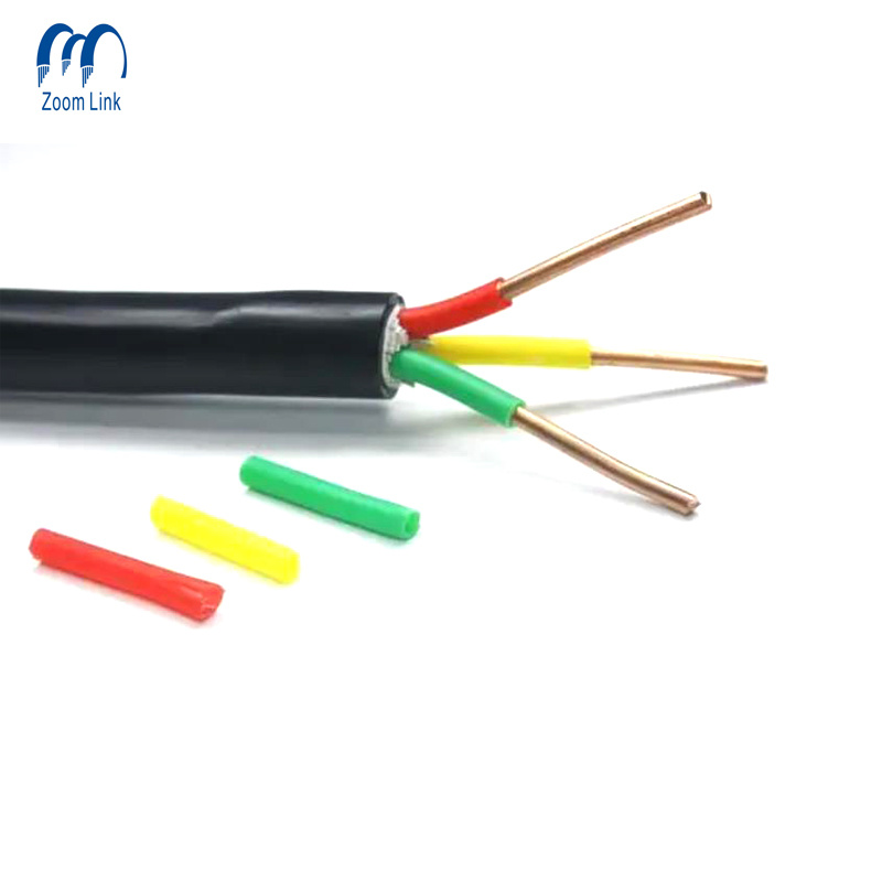 Chine 
                PVC plat Twin+Terre Pure Copper 4,0 mm 2.5mm 1.5mm 1.5mm 2c 3c câble électrique fil de construction de fil de cop
              fabrication et fournisseur