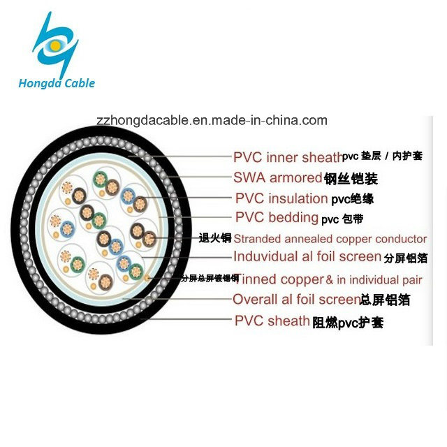 Китай 
                10 пара 1,5 мм 2,5 мм Cu Drain Wire XLPE - OS Бронированный кабель КИП SWA LSZH
              производитель и поставщик