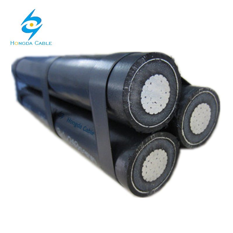 11kv Aerial Bunched Cable Aluminum Conductor Overhead Cable 90 Degree