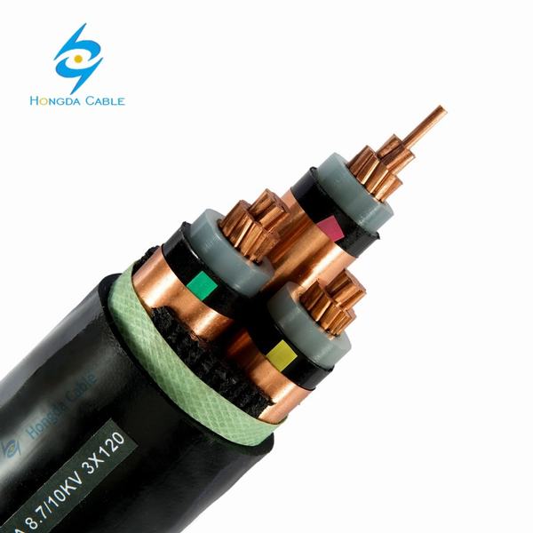 China 
                        3 Core 8.7/15kv Al/Sc/XLPE/Sc/Cut/PVC Copper Tape Screened Cable
                      manufacture and supplier
