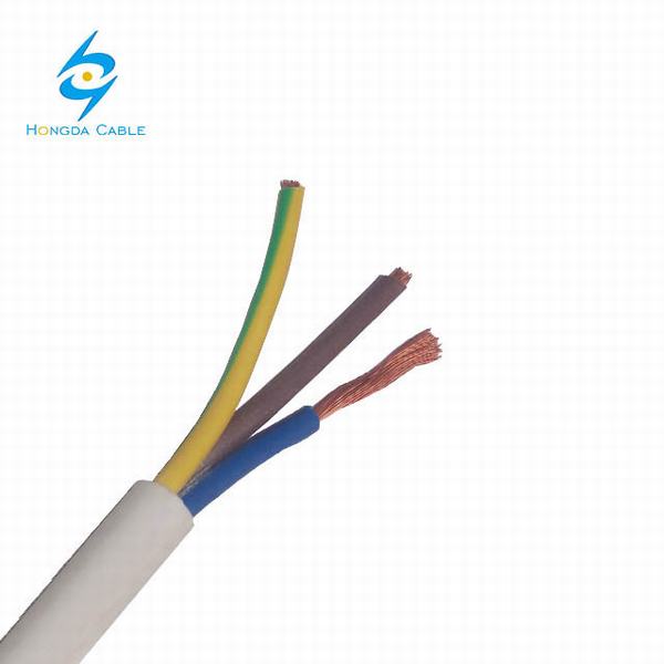 
                                 450/750V de 3 núcleos de Cable de cobre flexible de 1,5 mm de aislamiento de PVC de 2,5 mm de cada cable Cable de revestimiento de PVC                            