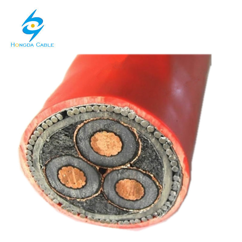BS6622 6.35/11kv 3 Core Cu XLPE PVC Swa Steel Wire Armored Cable