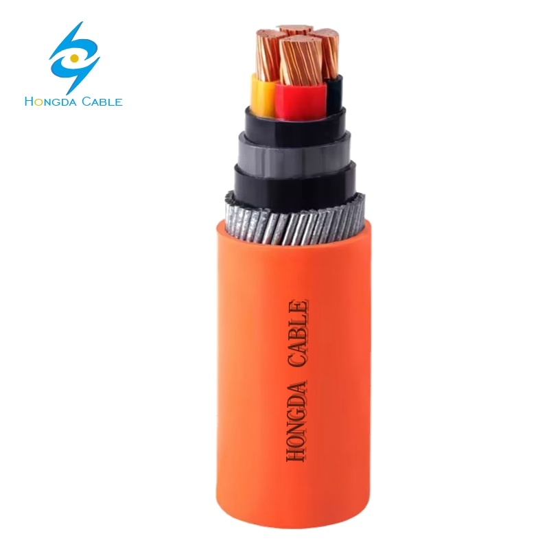 
                Круглые кабели PVC 600/1000V 3c+E Swa медный кабель оранжевого цвета
            