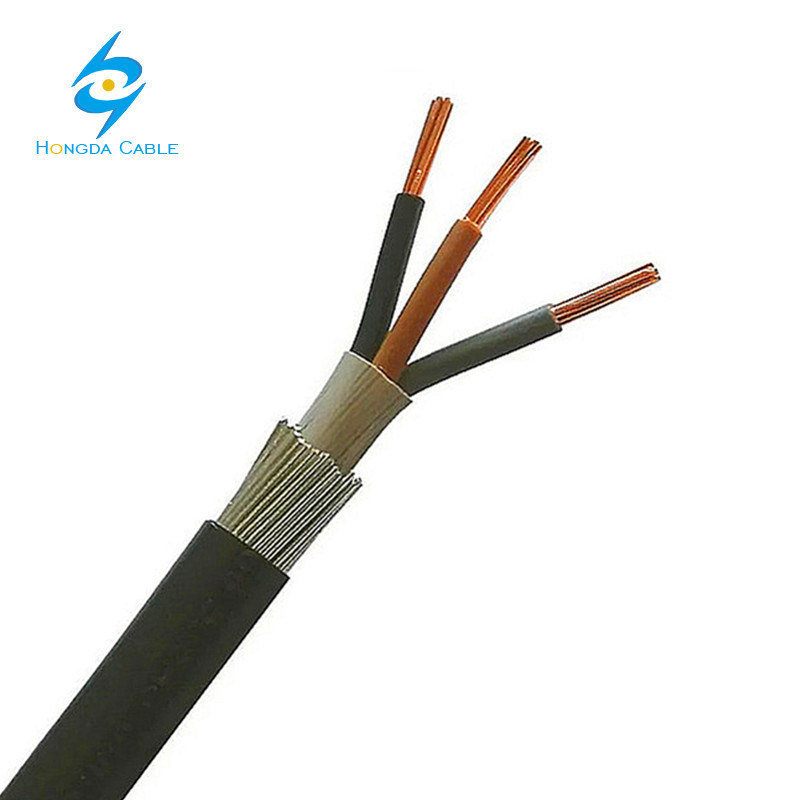 Copper Aluminum Conductor XLPE PVC Insulation 6mm 3 Core Steel Wire Armoured Swa Electrical Cable