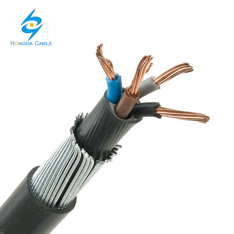 Copper Aluminum Conductor XLPE PVC Insulation 6mm 4 Core Steel Wire Armoured Swa Electrical Cable