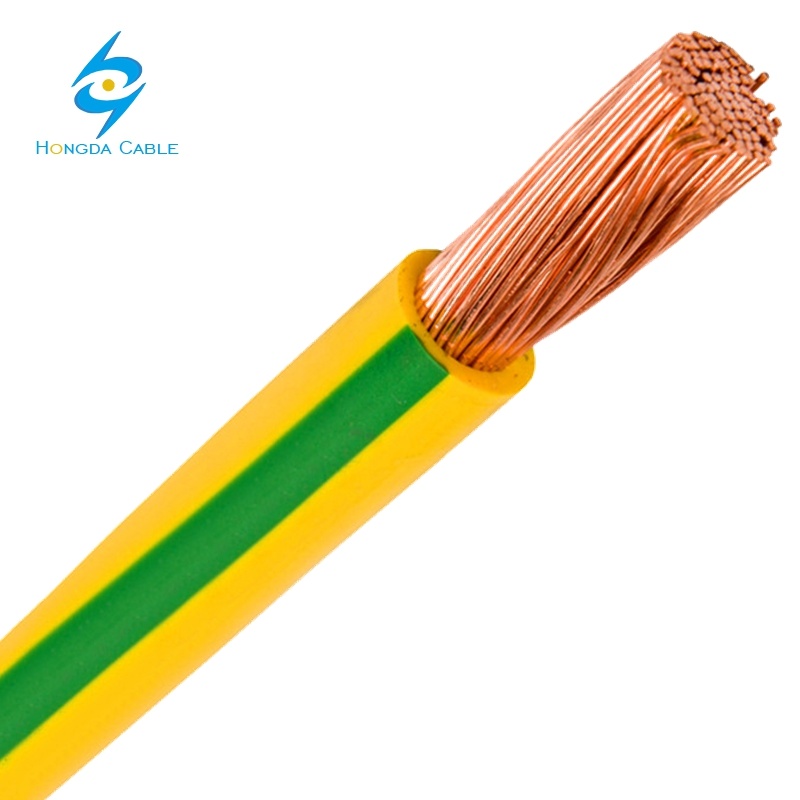 
                Condutores de cobre Insualted PVC 25 SQ mm Greeen amarela do cabo de massa do ECC
            