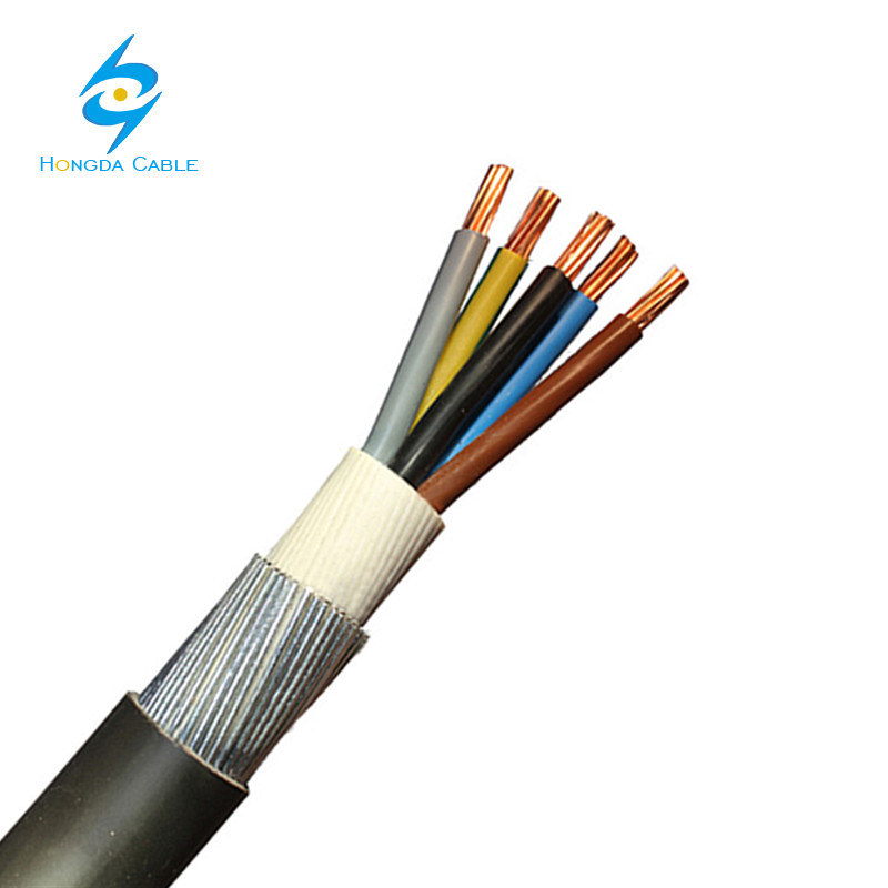 
                Copper XLPE PVC Insulation 6mm 10mm 16mm 5 Core Steel Wire Armoured Swa Electrical Cable
            