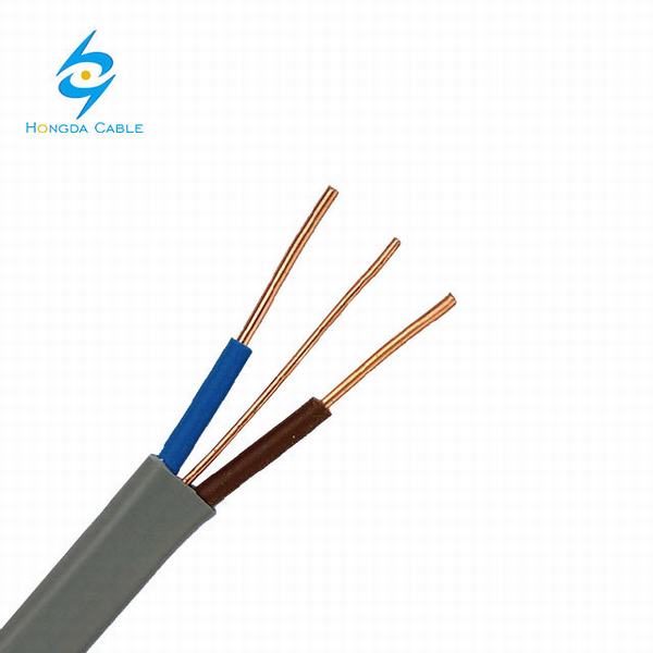 
                                 Гибкий плоский кабель Купер плоские TPS электрические провода из ПВХ 3 Core 2+E Solid1.5mm 2,5                            