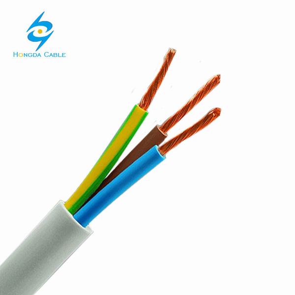 
                                 Cable flexible 3X2.5mm 3x1,5 mm 450/750V Cable de alimentación de aislamiento de PVC                            