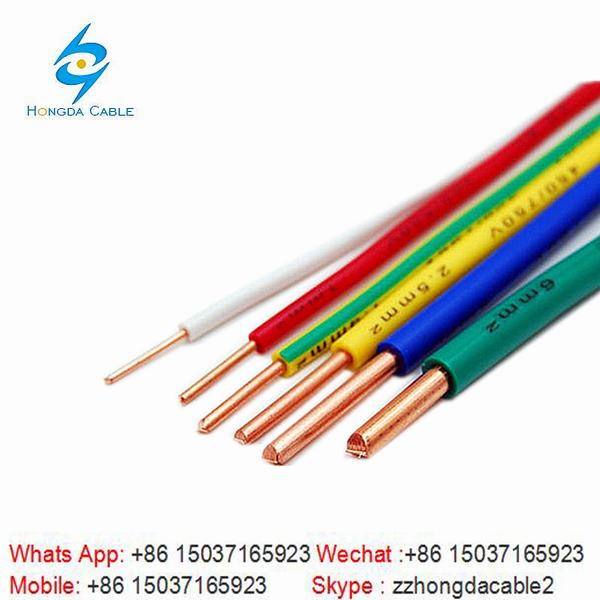 China 
                                 H07V-U cobre o fio elétrico 1,5mm2 2,5mm2 4mm2 6mm2                              fabricação e fornecedor