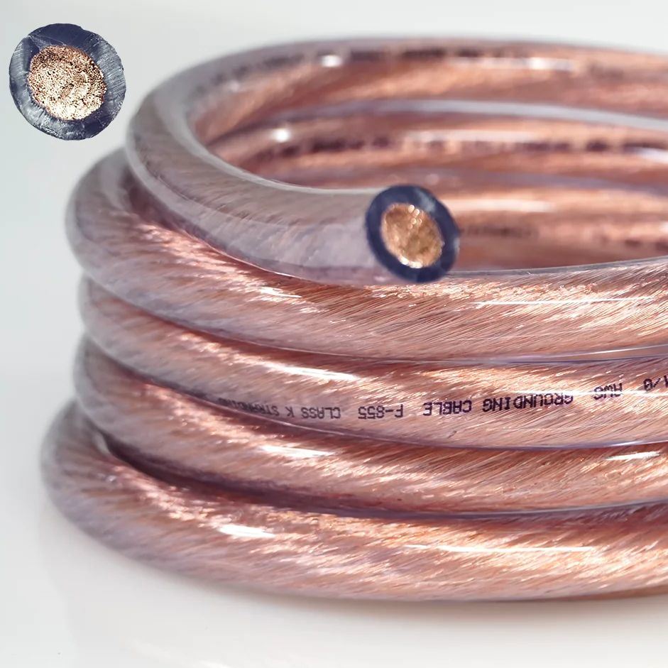 
                Conductor de cobre aislado de alta flexibilidad multifilar clase K Bare transparente Cable de tierra
            