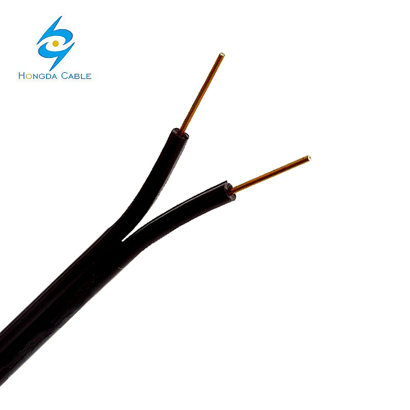 Outdoor PE Hard Drawn Copper Clad Steel Parallel Flat Telephone Service Drop Wire 2 Core 0.9mm 1.02mm